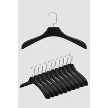 Manken İstanbul 10 Adet Siyah Abs Plastik Askı Ceket Elbise Askısı Kıyafet Askısı Gömlek Askısı Genişlik:44 cm