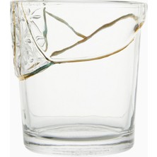 Seletti Kintsugi 24 Ayar Altın Detaylı Şeffaf, Sanatsal Dekoratif Cam Bardak