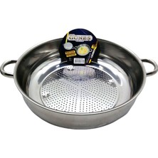 Go İthalat No-3 - 30CM Basık Süzek Metal Süzgeç (5224)