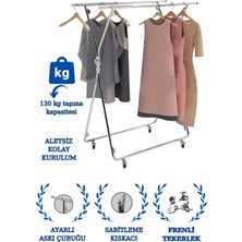 Manken İstanbul Çift Askılı Katlanabilir Lüks Elbise Askısı Ayaklı-Ofis Askısı-Ayarlanabilir Eşek Askı