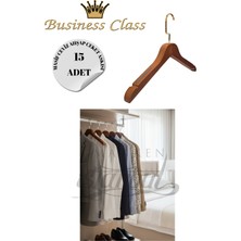 Manken İstanbul Business Class 15 Adet 44 cm Gold Italyan Kanca Masif Ahşap Takım Elbise Askısı Palto Ceket Askısı