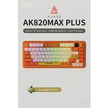 Ajazz AK820 Max Plus-Hot-Swap-Dinamik Rgb Mekanik Oyun Klavyesi Avocado Switch-Tft Ekran