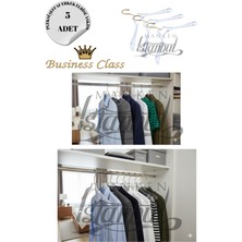 Manken İstanbul Business Class 5 Adet 44 cm Pleksi Şeffaf Gold Kanca Erkek Takım Elbise Askısı Palto Ceket Askısı