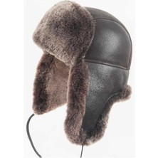 Hakiki Deri Kürklü Unisex Ushanka Pilot Şapka – Kışlık Kulak Korumalı