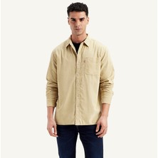 Levi's Erkek Bej Klasik Yaka Kadife Gömlek