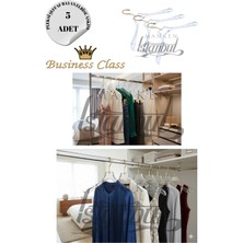 Manken İstanbul Business Class 5 Adet 40 cm Pleksi Şeffaf Gold Kanca Elbise Askısı Palto Ceket Askısı