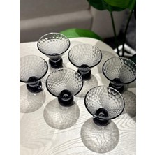 Roykıng Royking Ayaklı Dondurmalık Balık Sırtı Siyah Kase Kokteyl Bardak  YV-351