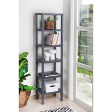 Pazarika 6 Katlı Düzenleyici Plastik Raf Ünitesi Gri , Kitaplık, Banyo, Mutfak Rafı. Ayakkabılık Gri