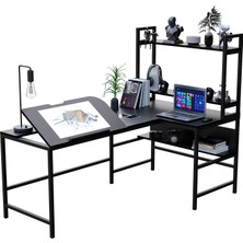 Yasmak 640-S L Masa ,raflı L Şekilli Ofis Masası