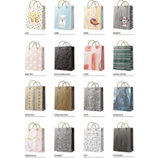 Nedi Gıpta Karton Çanta Desenli Büyük 28X37 Lüks Karışık - 3 Adet