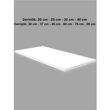 Rafburada 1 Adet Ahşap Raf - Suntalam Tekli Raf BEYAZ-40X60 cm