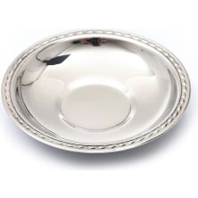 Braventa Collection Çay Tabağı 12'li Paslanmaz Parlak Çay Tabak Damla Lokanta Kafe Restaraunt 430 0,40MM