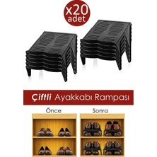 20'li Çiftli Ayakkabı Düzenleyici Rampa Siyah