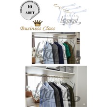 Manken İstanbul Business Class 10 Adet 44 cm Pleksi Şeffaf Gold Kanca Erkek Takım Elbise Askısı Palto Ceket Askısı