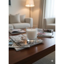 MumKusag Beyaz Cam Bardak Mum