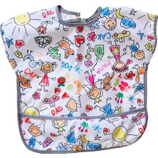 Braventa Collection Yorni Unisex Su Geçirmez, Cırtlı, Cepli, Yarım Kollu Bebek/çocuk Mama Önlüğü, 1-3 Yaş Family