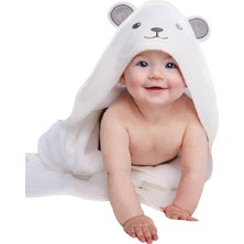 Braventa Collection MINUCHE%100 Pamuk Bambu Havlu Kundak - Ayıcık Kulak Desenli Banyo Havlusu - 75X75 cm