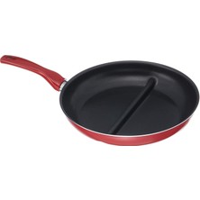 Braventa Collection Papilla Redio 30 cm Cingöz Çift Bölmeli Tava, Kırmızı