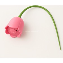 Braventa Collection Busstier Akıllı Interaktif Kedi Oyuncağı, Lale Şeklinde USB Şarjlı Otomatik Hareket Eden Silikon Sap