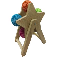 Braventa Collection Tineke Kedi Tırmalama Oyuncağı Beş Renkli Döner Kedi Oyuncağı Yıldız