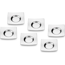 Braventa Collection Juno 6'lı Çelik Çay Tabağı