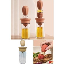 Braventa Collection Tineke Hazneli Silikon Yağ Sos ve Yumurta Fırçası Yağ Fırçası Yağlık Silikon Fırçalı Yağdanlık - Kre