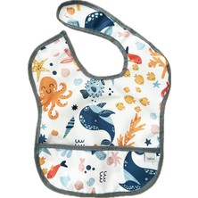 Braventa Collection Sea World, Boyundan Cırtlı, Su Geçirmez, Cepli, Makinada Yıkanabilir, Bebek Mama Önlük