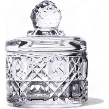 Braventa Collection Lüx Kristal Mini Cam Şekerlik & Cam Lokumluk, Kesme Cam Lüx Şekerlik 7.5cm*9.2cm - 06643