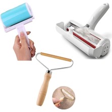 Braventa Collection Aee® 3'lü Kedi Köpek Tüy Toplama Seti Tiftik Toplayıcı Yıkanabilir Tüy Rulosu Hazneli Tüy Toplama Gı