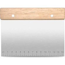 Braventa Collection Promosyonca Metal Hamur Kazıyıcı, 14 cm Ölçekli, Ahşap Saplı