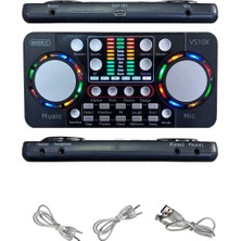 Braventa Collection VS10X Üst Seviye Stüdyo Kayıt Canlı Yayın Bluetooth ve Şarjlı Ses Kartı Efektli Radyo Mikseri (Telef