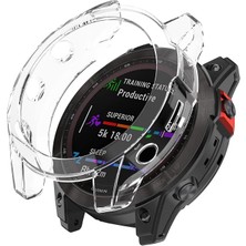 Braventa Collection Fenix 6 Sapphire Için Kılıf 360 Full Round Soft Silicone Şeffaf [fenix 6 Sapphire ile Uyumlu Kılıf -