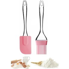 Braventa Collection Silikon Spatula ve Fırça Seti, Silikon Yağ Fırçası, Silikon Yağ Sos Yumurta Fırçası, Damla Saplı Mut