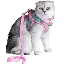 Braventa Collection Kedi Taşıyıcı ve Tasma Seti, Kolay Kontrollü Gece Güvenliği Sağlayan Reflektif Kayış ve Zilli Evcil