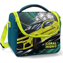 Braventa Collection Coral High Erkek Çocuk Okul Beslenme Çantası - Yeşil-Sarı Yarış Arabası