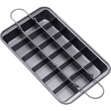 Braventa Collection Orret Home 18 Gözlü Ayarlanabilir Karbon Çelik Brownie Kek Kalıbı – Yapışmaz Kaplama, Paslanmaz ve D