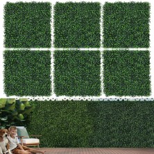 Braventa Collection 12 Adet Çim Duvar Panelleri 10"X10" Suni Çim Duvar Panelleri Yeşillik Zemin Dekor Şimşir Çit Panelle