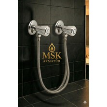 Krom Volonlu Taharet Musluğu Flex Set