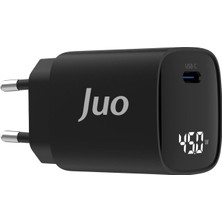 Braventa Collection Juo 65W Gan LED Ekranlı Hızlı Şarj Cihazı 2 Type-C + Usb-A iPhone & iPad & Notebook Uyumlu Şarj Alet