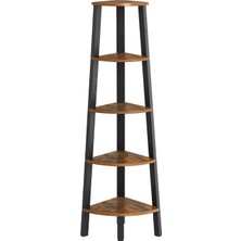 Braventa Collection Köşe Rafı, Kitaplık 5 Katlı, Merdiven Raf, Saklama Dolabı, Oturma Odası Için Elbise Askısı, Endüstri