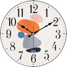 Braventa Collection 36 cm Gerçek Bombe Cam Akar Saniye Sessiz Mekanizma Dekoratif Duvar Saati Nss