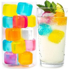 Braventa Collection Renkli Tükenmez Buz Kalıbı 1 Paket Buz Küpleri Renkli Plastik Soğutucu Tükenmez Buz (10)