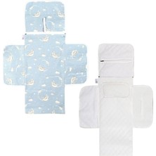 Braventa Collection Baby'ness Çanta Boy Alt Değiştirme Bakım Seti, Sıvı Geçirmez, Leke Tutmaz, Aydede Desenli, Desenli,