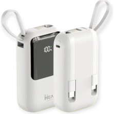 Braventa Collection H12 10000 Mh Pd 20W ve USB 22.5W Fast Hızlı Şarj Dahili Type C ve Lightning Kablolu Dünya Standartla