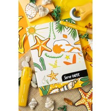 Braventa Collection Serve Defter Setı - Desenli Elma Hardal Sarısı Kutuda