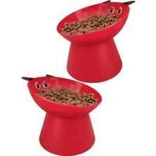 Braventa Collection Mta Hıgh-Tech 2 Adet Kedi Figürlü Mama Kabı – Eğimli Tasarım, Boyun Dostu, Dökülme Önleyici, Dayanık