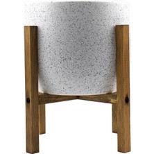 Braventa Collection Bitkitasarımı Bitki Tasarımı Ev Dekorasyon Aksesuar Beyaz Granit Toprak Saksı Saksılık Salon Çiçekli