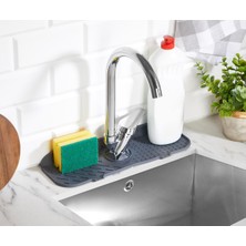 Braventa Collection Musluk Emici Mat, Silikon Katlanabilir Musluk Sıçrama Koruması Lavabo Damlama Matı Su Tutucu Lavabo