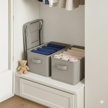 Braventa Collection Deconox 4 Kat Portatif Organizer Tekerlekli Çok Amaçlı Katlanabilir Dolap, Kapaklı Düzenleyici Raf M