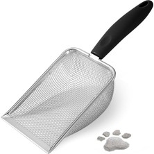 Braventa Collection Aputue Kedi Kumu Küreği, Paslanmaz Çelik Kafes Tasarımlı Kedi Kumu Küreği, Pratik Kancalı Kedi Kumu